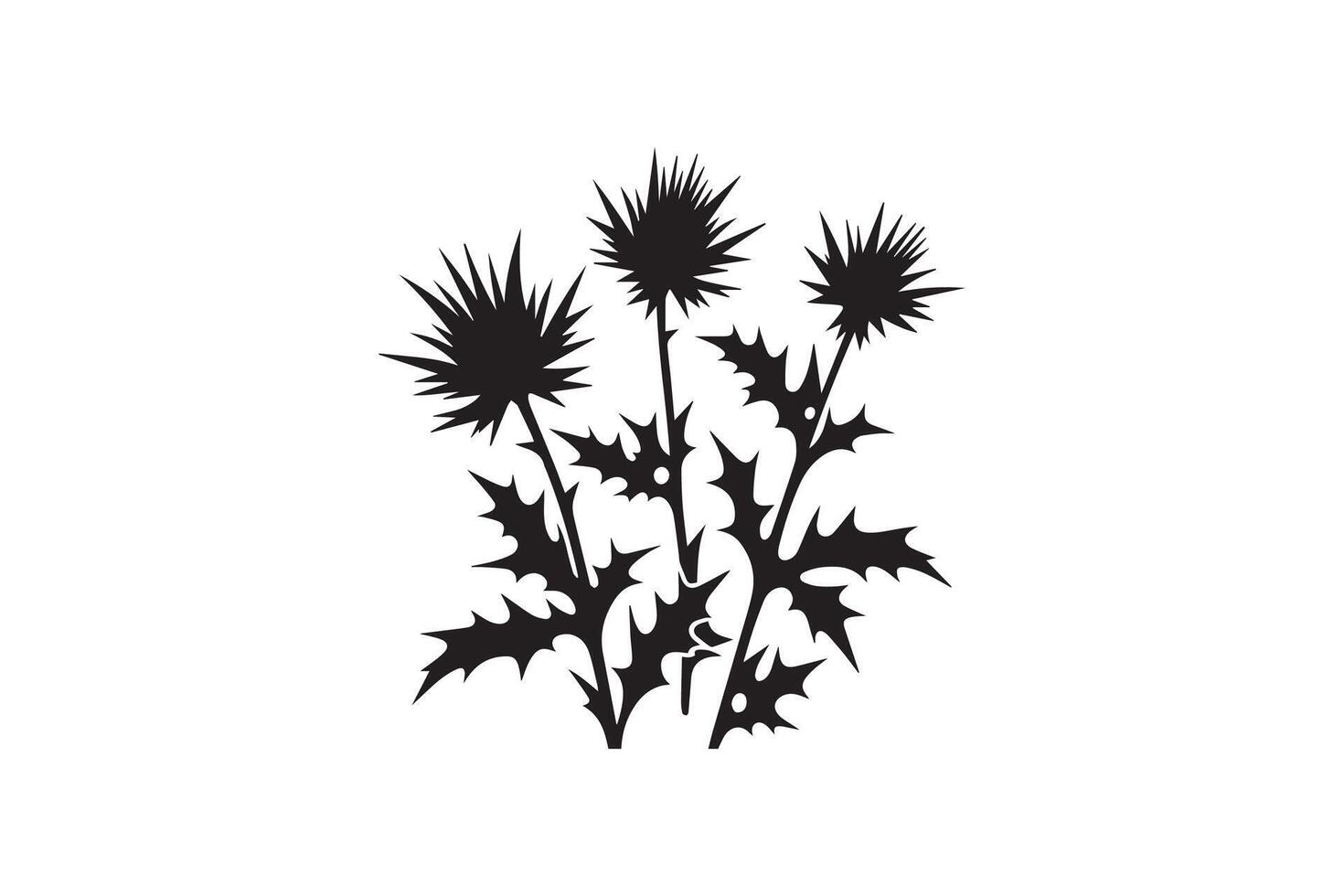 Thistle flower stencil vector