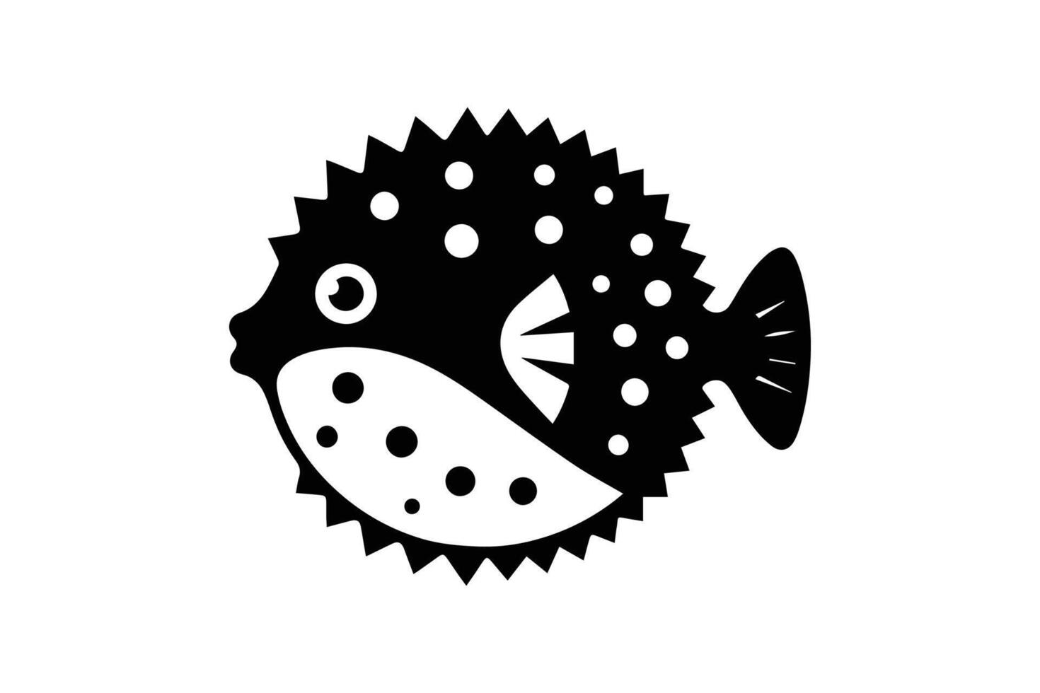 Puffer fish icon on white background vector