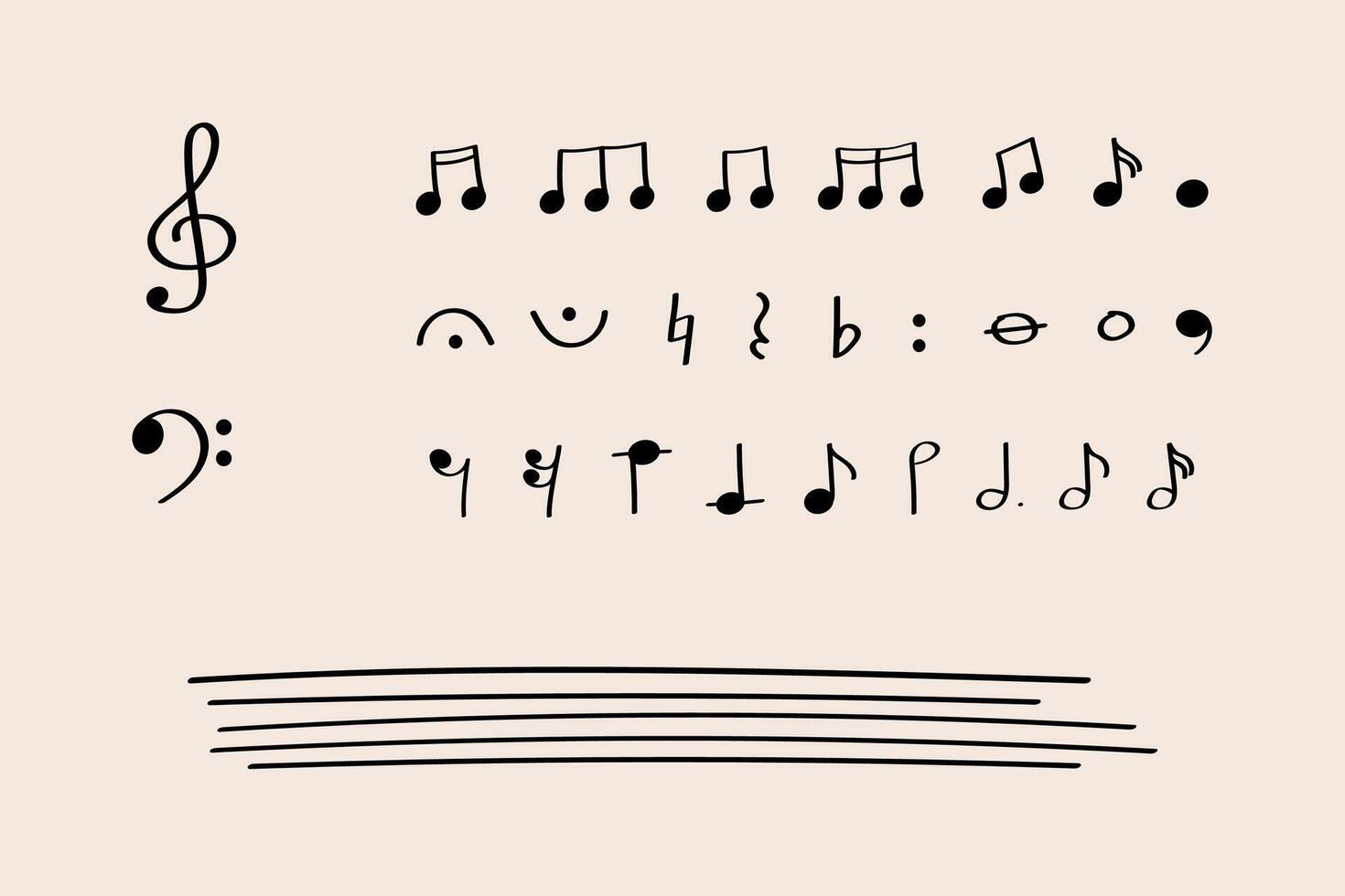 Clean music sheet template with notes and clefs for Classical Music Month and Music Lessons. Organized music template with staff lines and clear musical symbols. Perfect for education and music holida vector