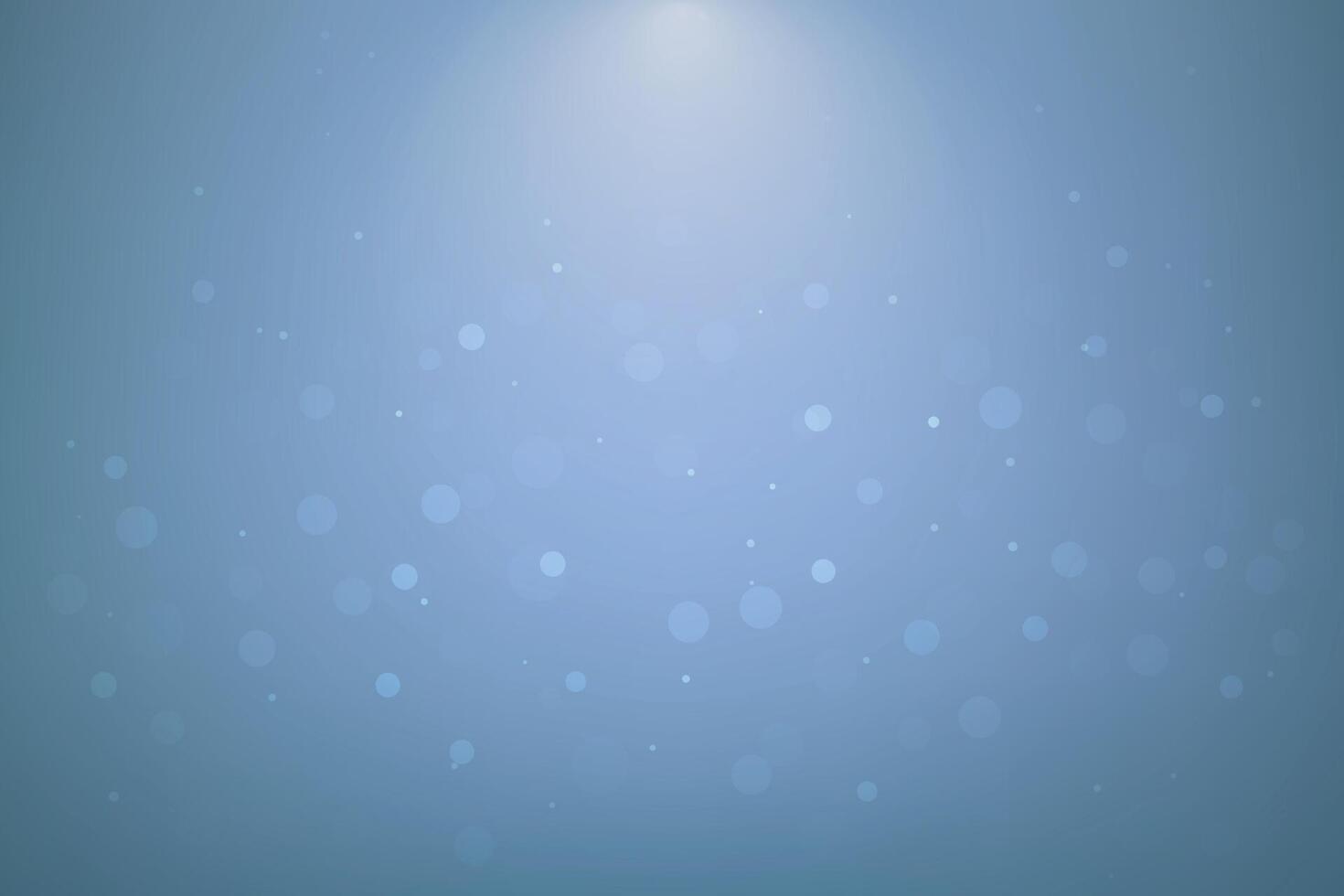 Light blue background with floating soft bokeh light dots vector