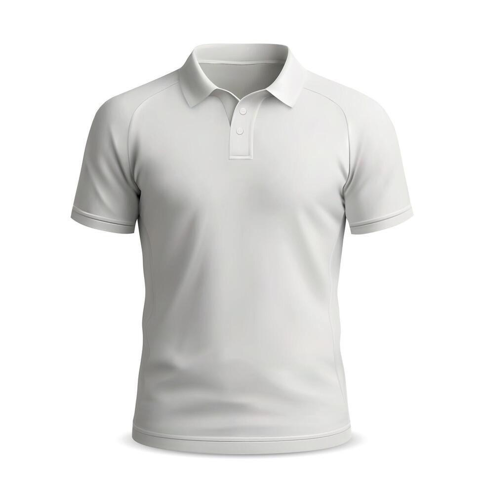 Blank white rugby shirt with raglan sleeves and collar vector