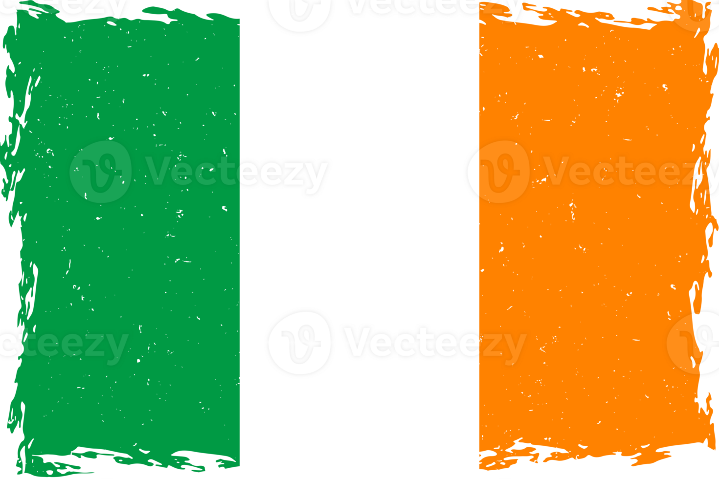 Flag of ireland brush stroke grunge texture png