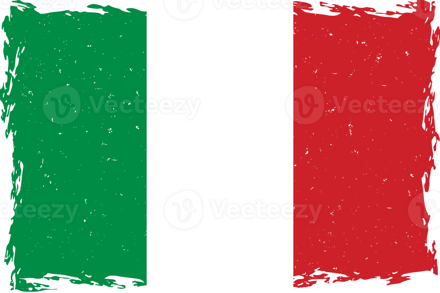 Flag of italy brush stroke grunge texture png