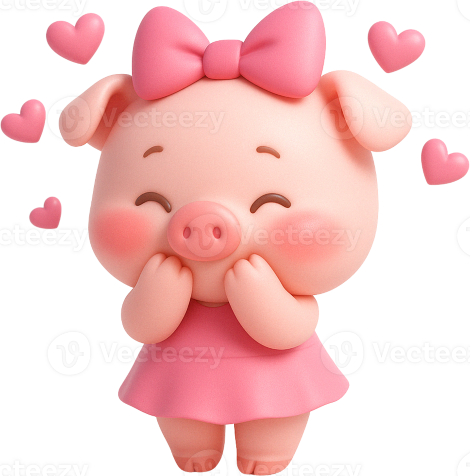 Happy Pig with Donut png