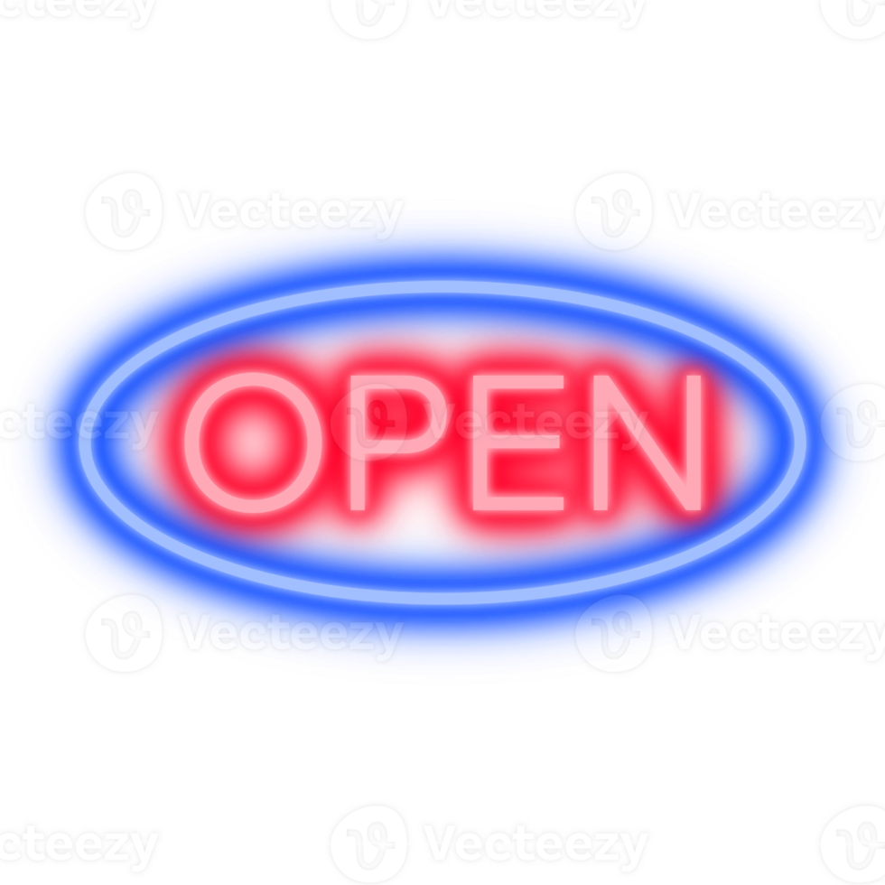 Open LED neon sign. LED sign. png