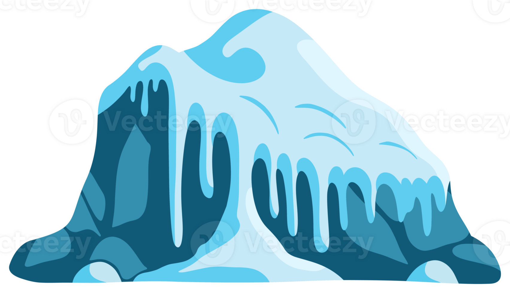 Blue Iceberg with Icicles png