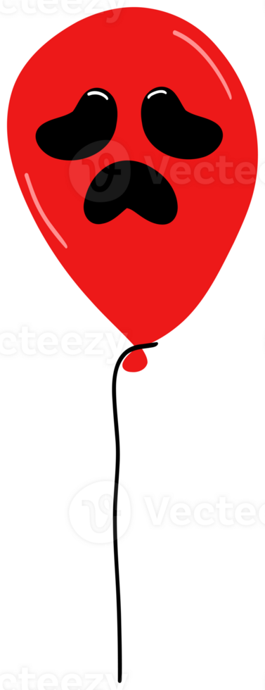 Sad Red Balloon sticker png