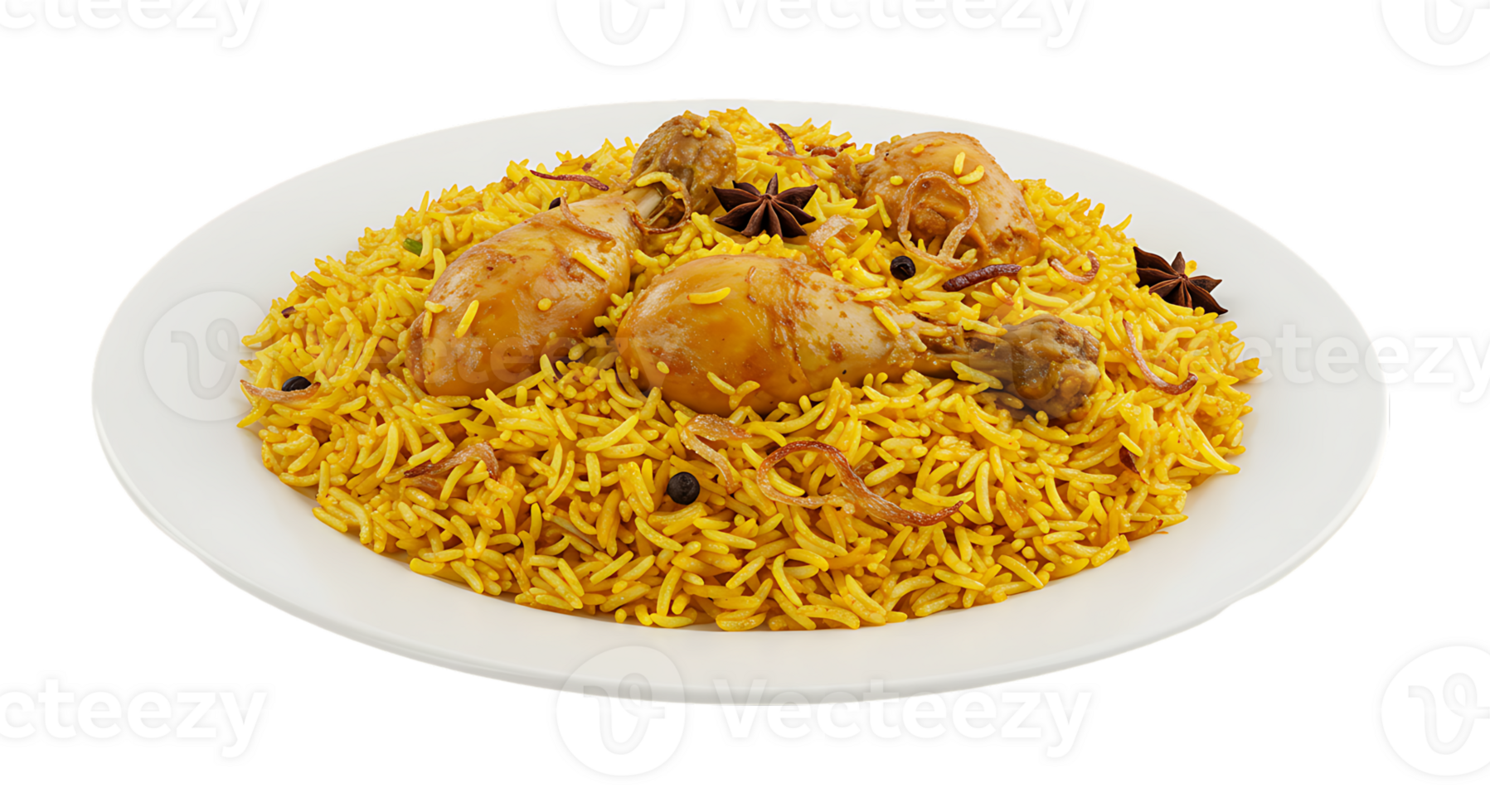 Chicken and Biryani Rice Dish with Clear Background png