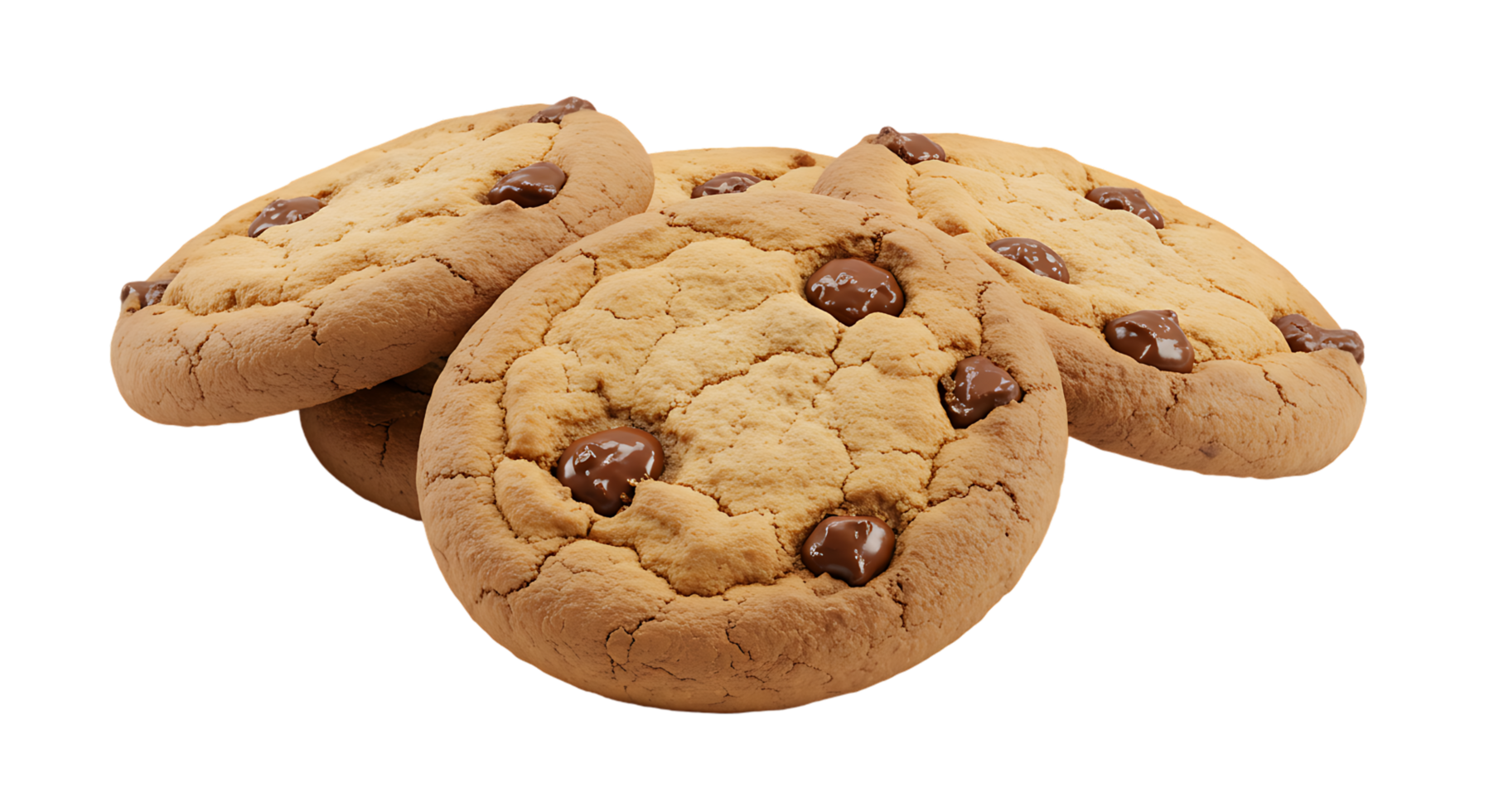 Cookies with Chocolate Chips Isolated on Transparent Background png