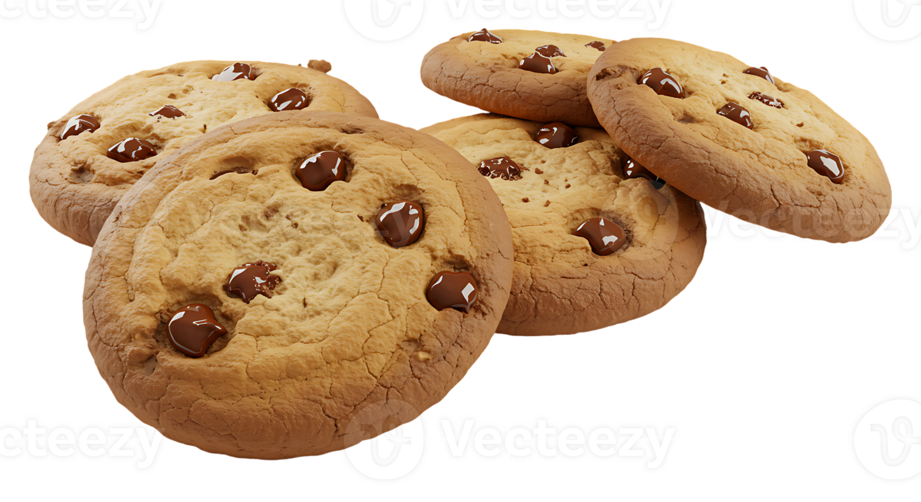 Mouth-Watering Cookies Stack Isolated on White Transparent Background png