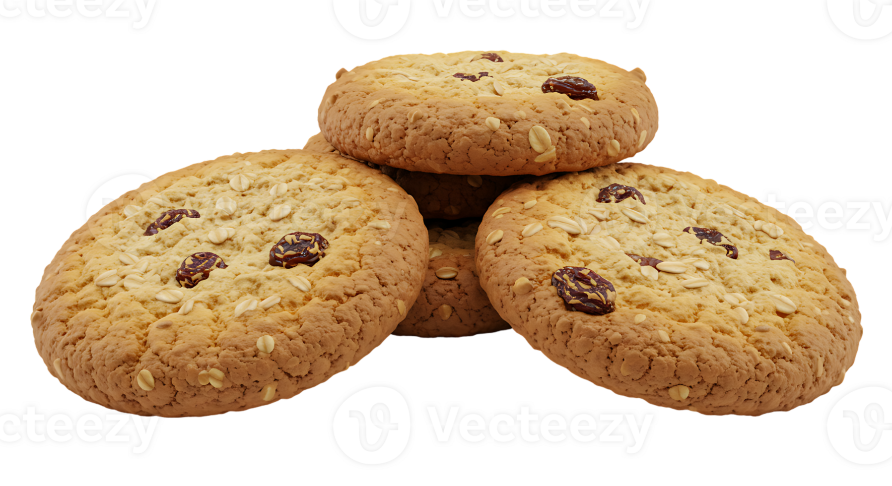 Delicious Cookies Pile on Transparent Background for Use in Design png