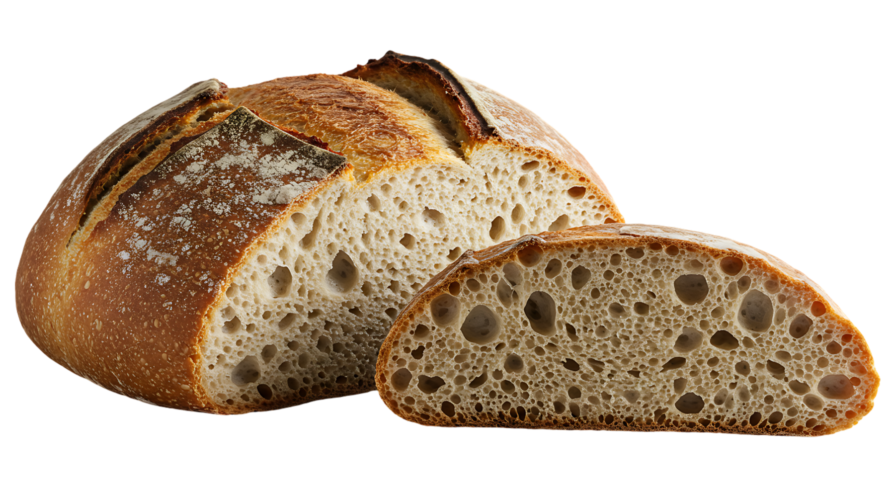 Tasty Rustic Bread Loaf on Transparent Background png