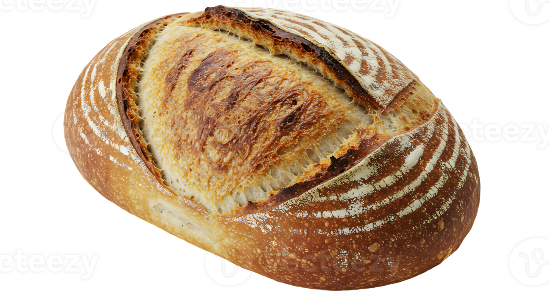 Artisan Bread Loaf on Transparent Background for Food Design png