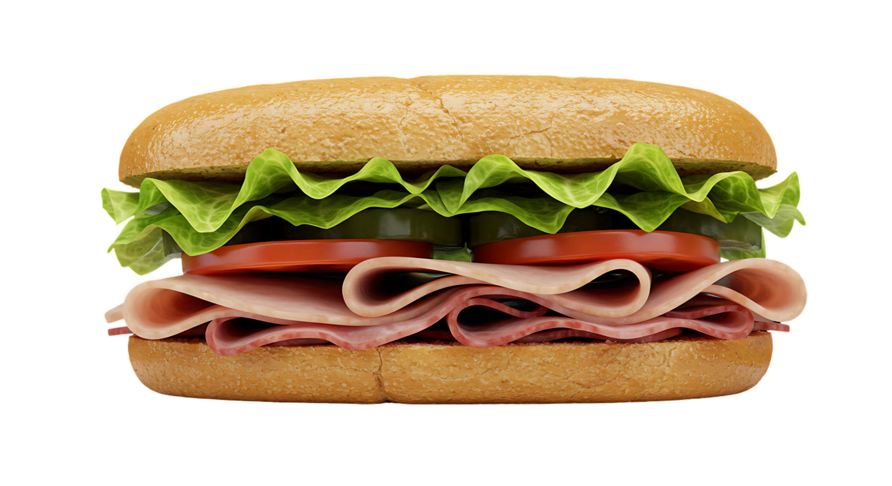 Appetizing Sandwich on Transparent Background for Food Ads png