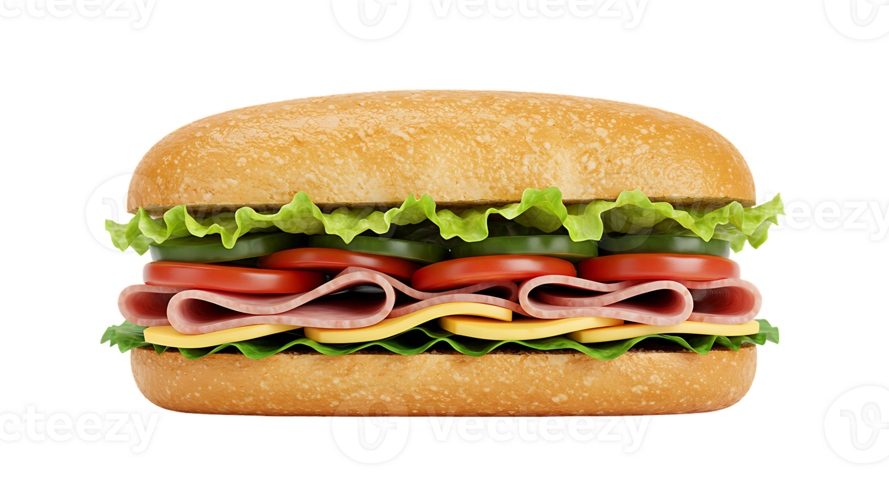 Sandwich on Transparent Background for Menus and Websites png