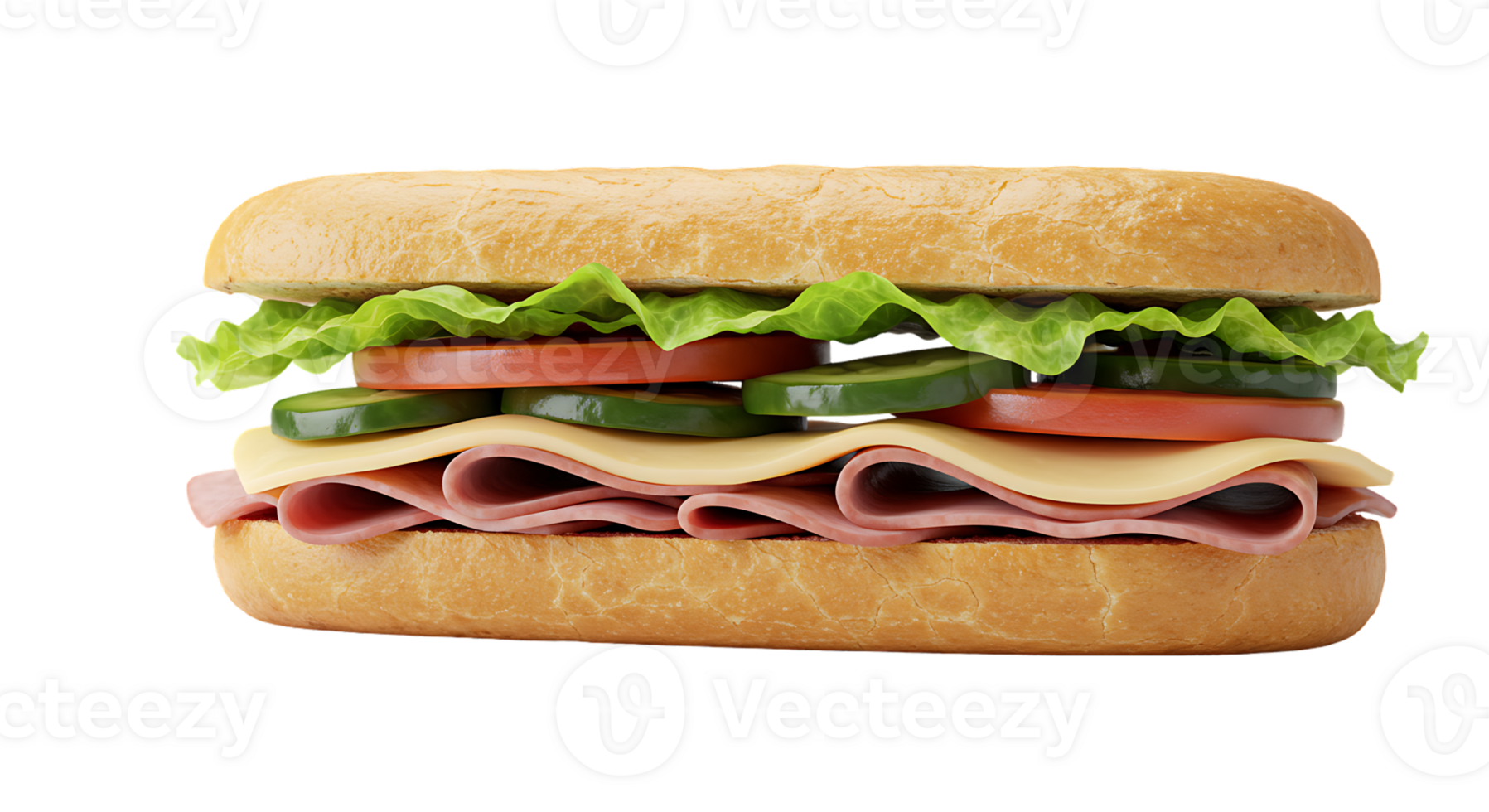 Sandwich Cut-Out Image on Transparent Background for Designers png