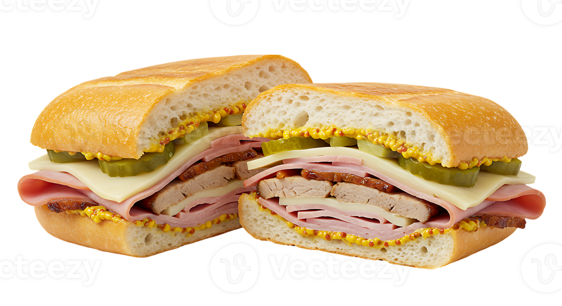 Golden Crispy Sandwich on Clear Background for Design Use png