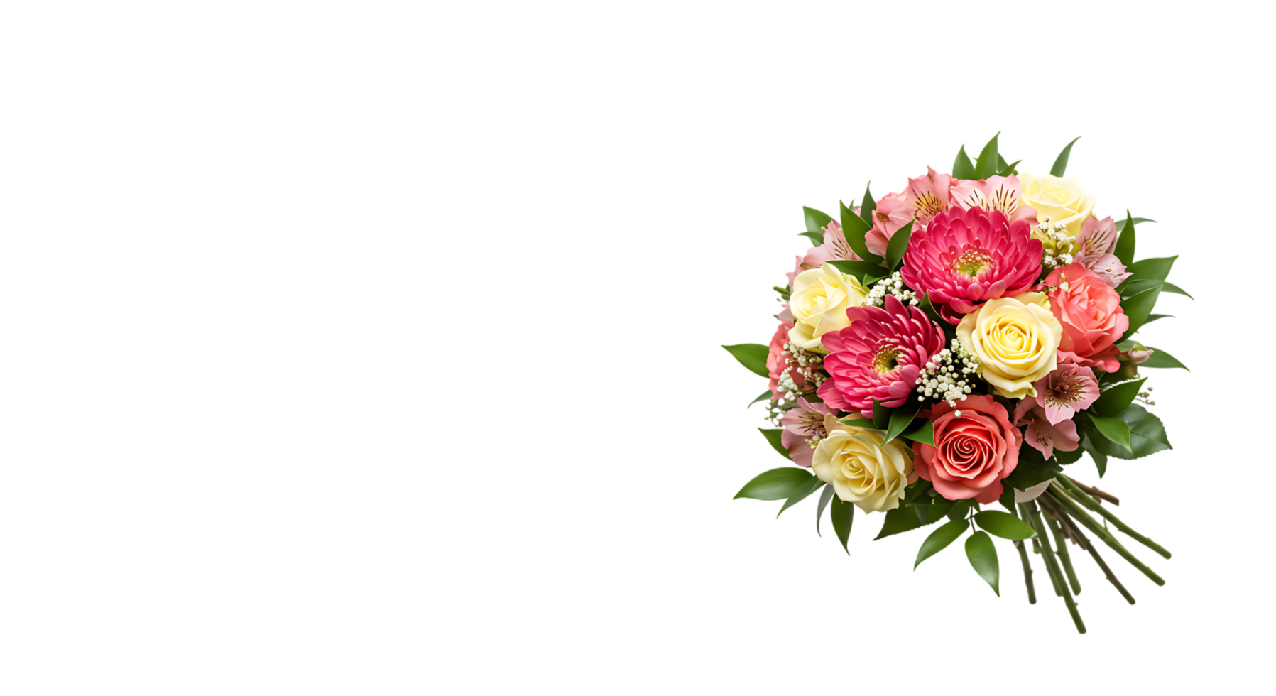 Cutout flower bouquet in elegant arrangement png