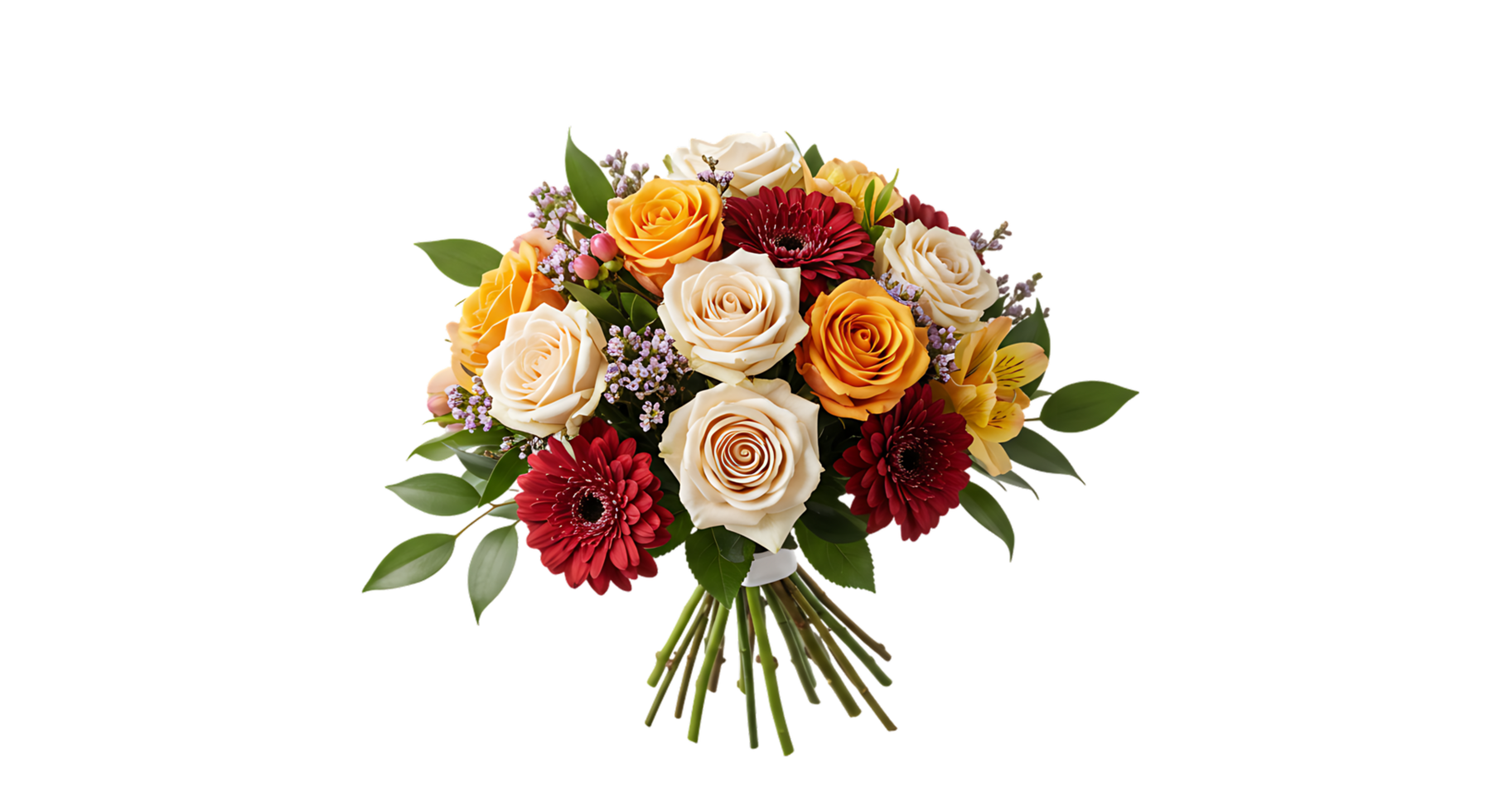 Vibrant flower bunch with background removed png