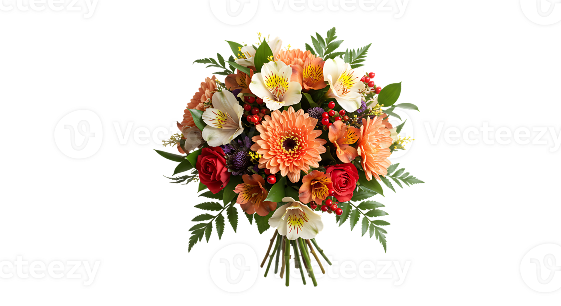 Elegant flower bundle isolated from background png