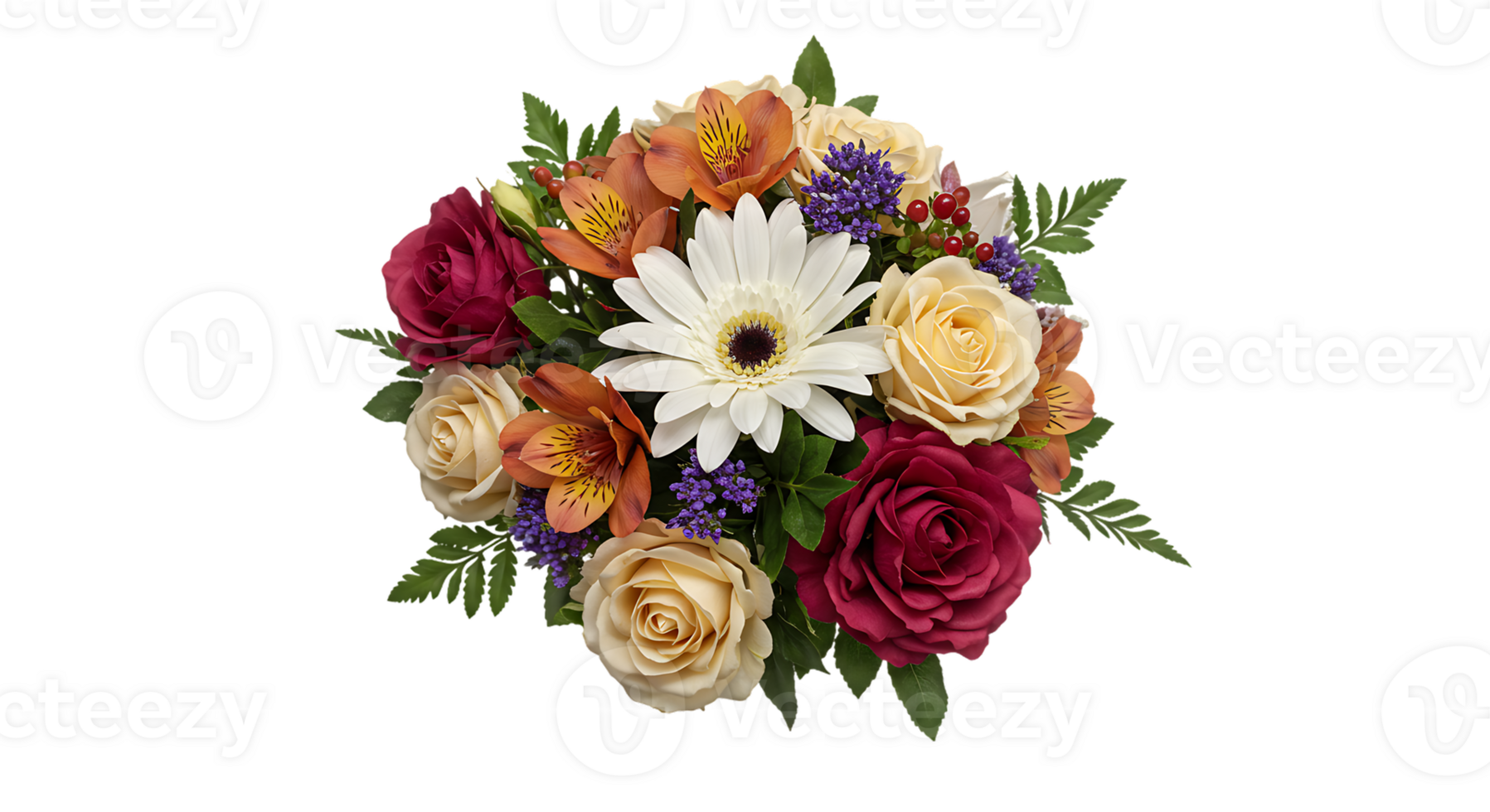 Beautiful hand-held bouquet cut out from background png