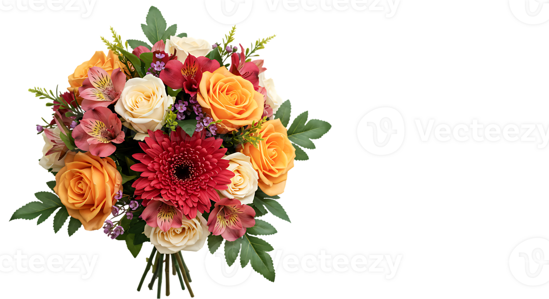 Isolated flower bouquet with vivid, fresh floral colors png