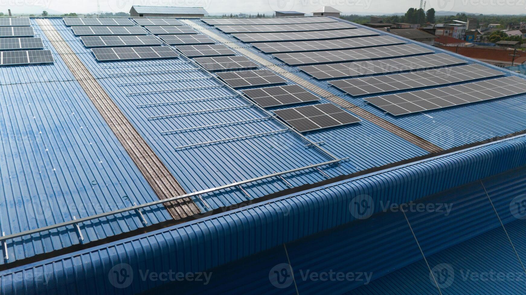 Solar panels on the roof of a building photo