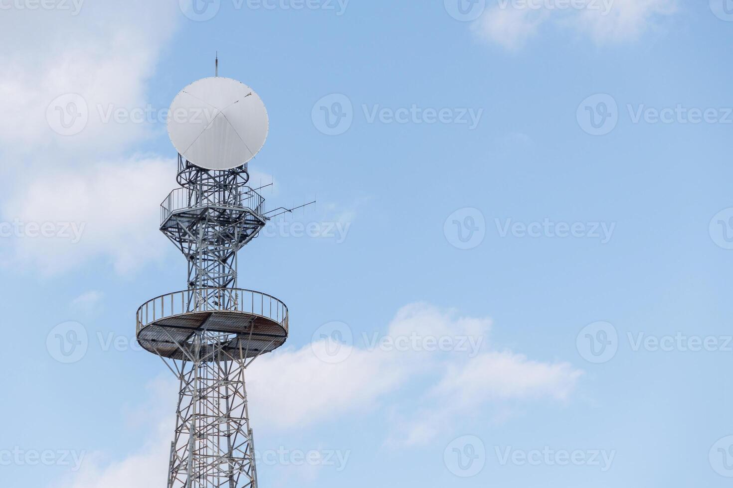 Long range communication tower, Radio Signal Tower, Digital satellite data transmission tower. photo