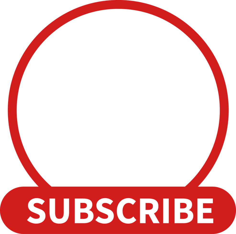 Circle subscribe button, red subscribe button social media button. Subscribe like comment share png