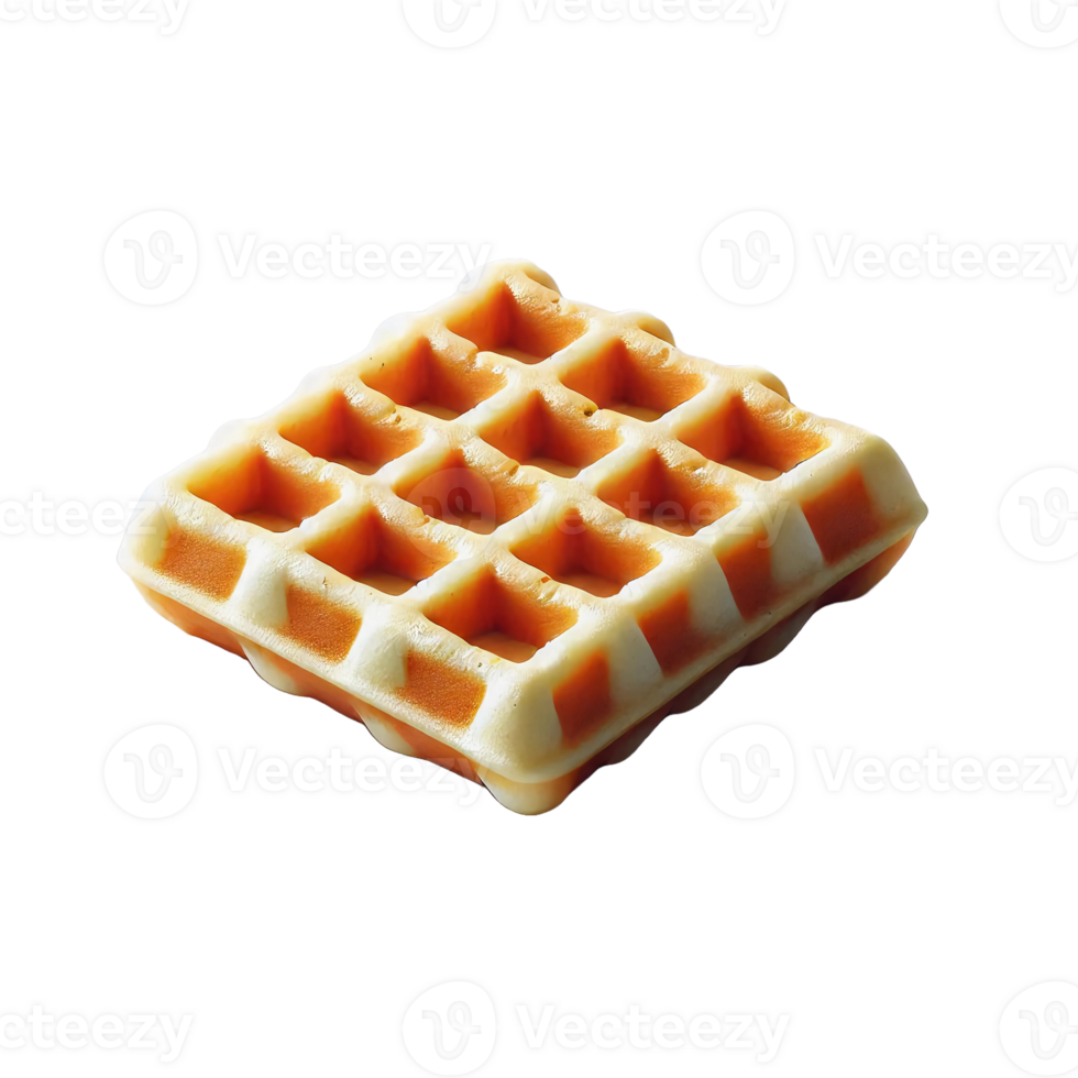 Square crispy waffle slices with a mesh pattern png
