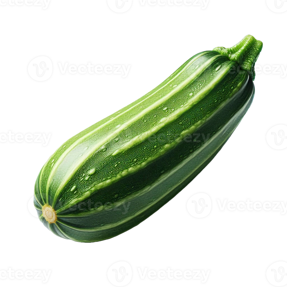Fresh zucchinis in various shapes and sizes, top view isolated png