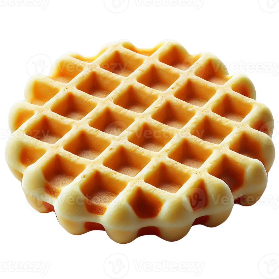 Round crispy waffle slices with a lattice pattern png