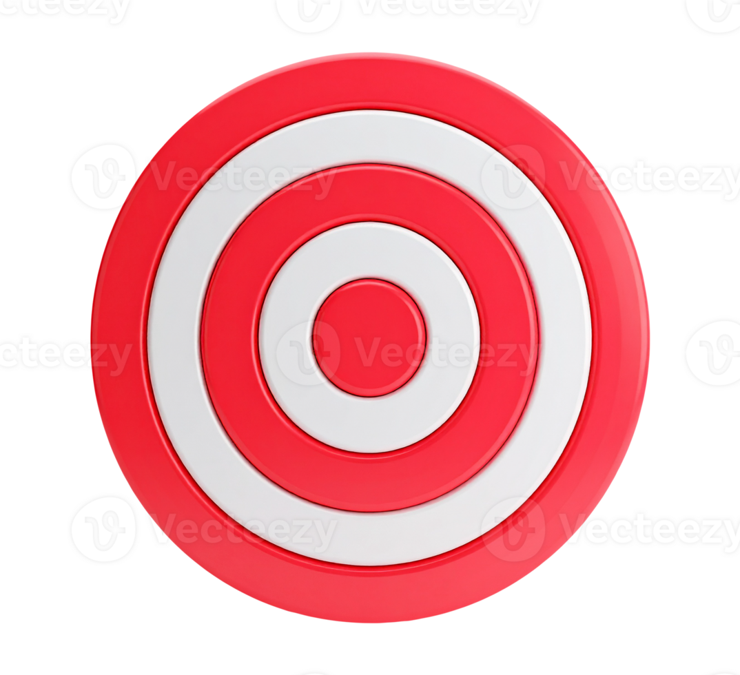 Isolated target red and white on transparent background png