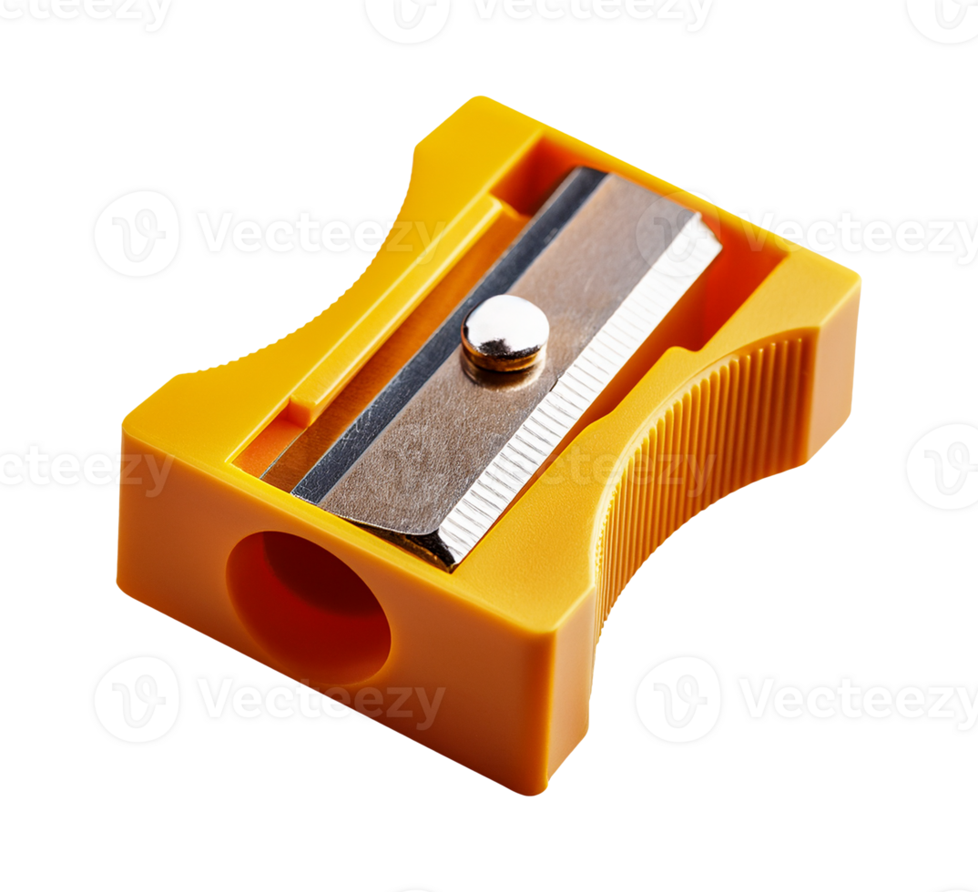 Close up of an Orange Pencil Sharpener on Transparent Background png