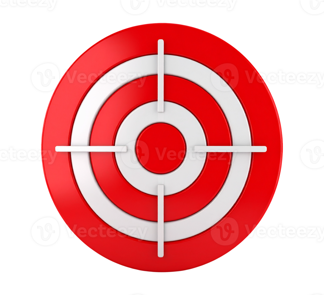 target red and white target on transparent background png
