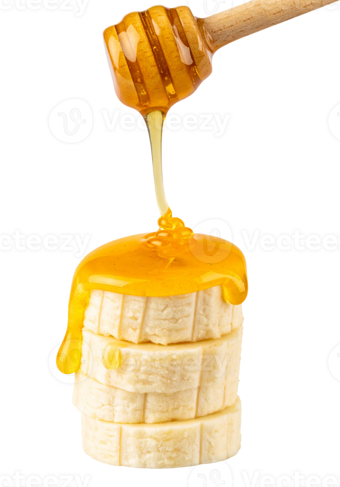 banana slices with honey isolated object png