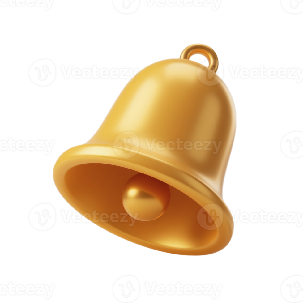 Rendered Golden Bell for Design Projects png