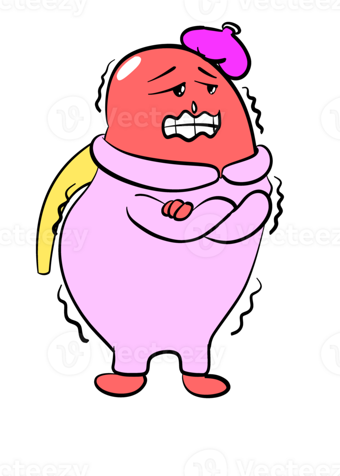 Cute kidney sticker get sick png