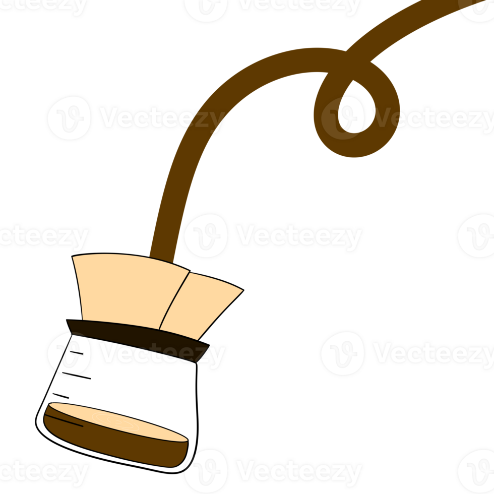 a coffee pot and filter paper png