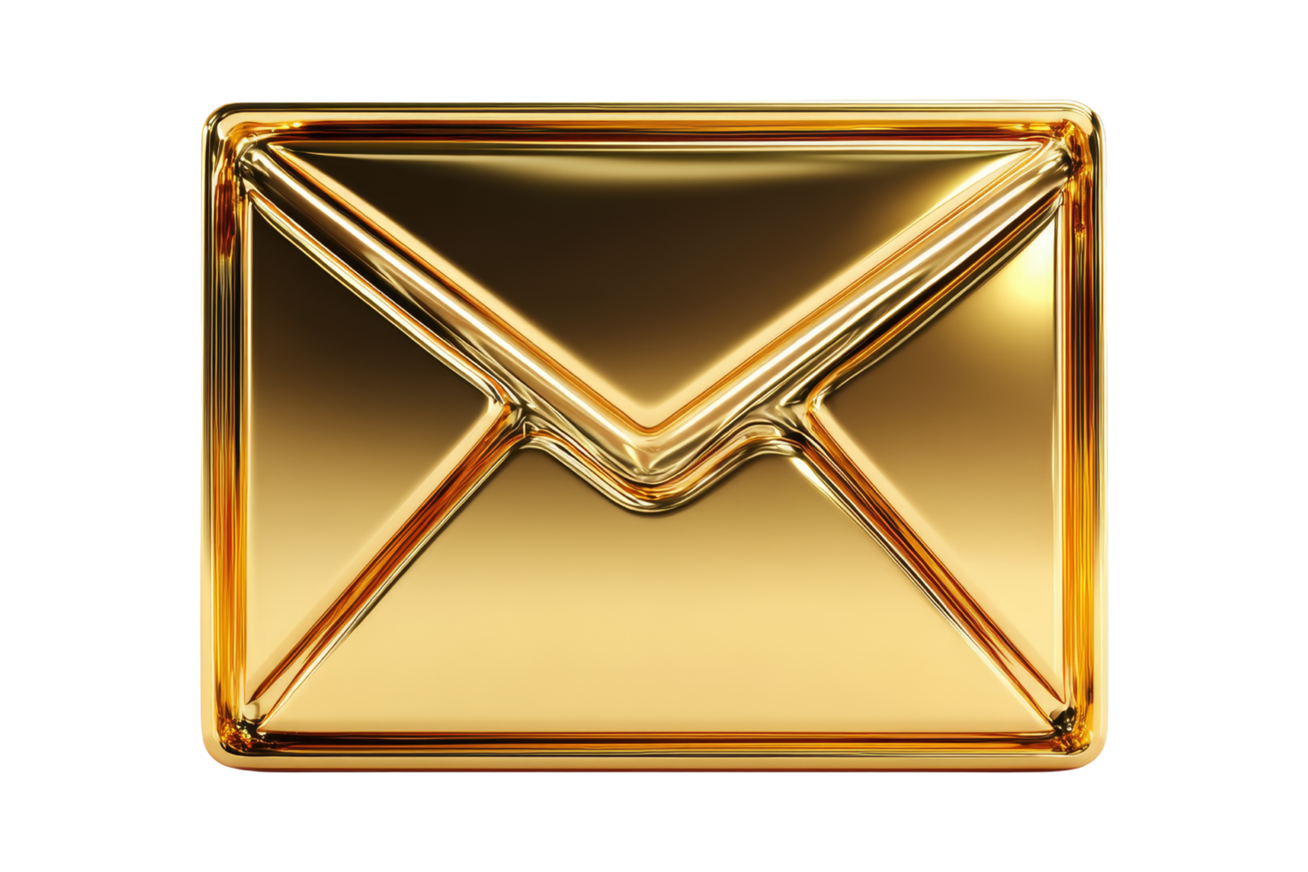 Modern 3d golden envelope display png