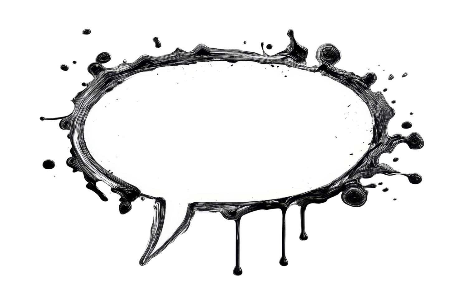 Ink splash speech bubble design png