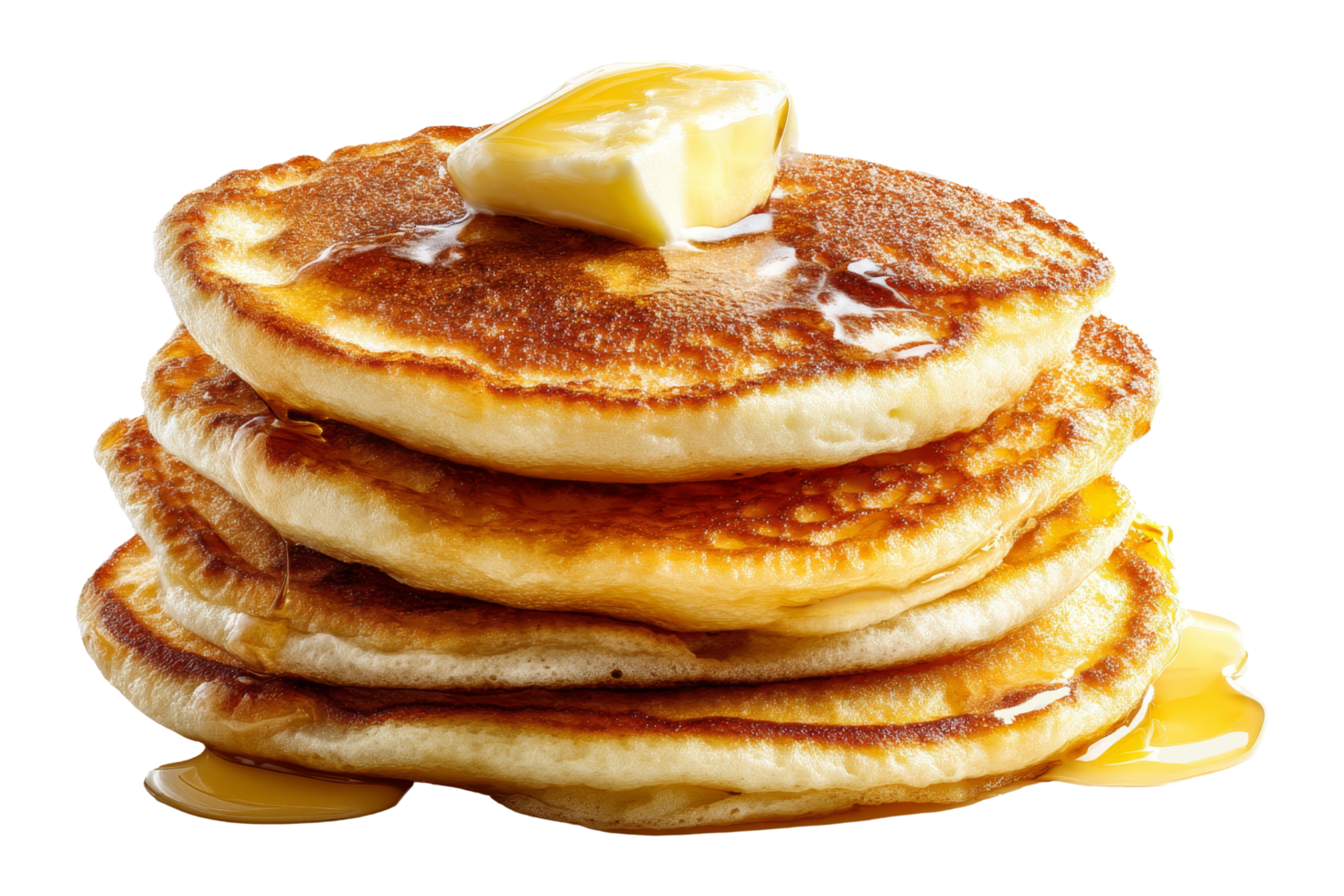 Delicious pancakes with maple syrup isolated png