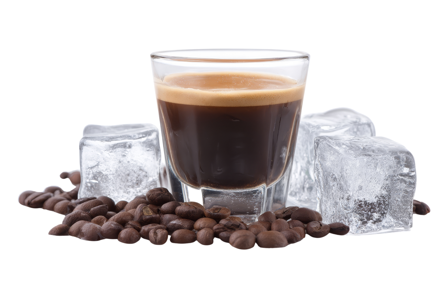 Chilled iced coffee close-up png
