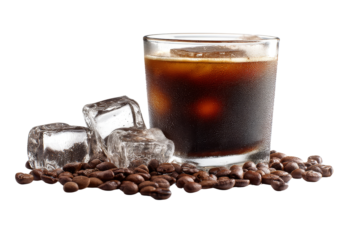 Close-up of refreshing iced coffee png