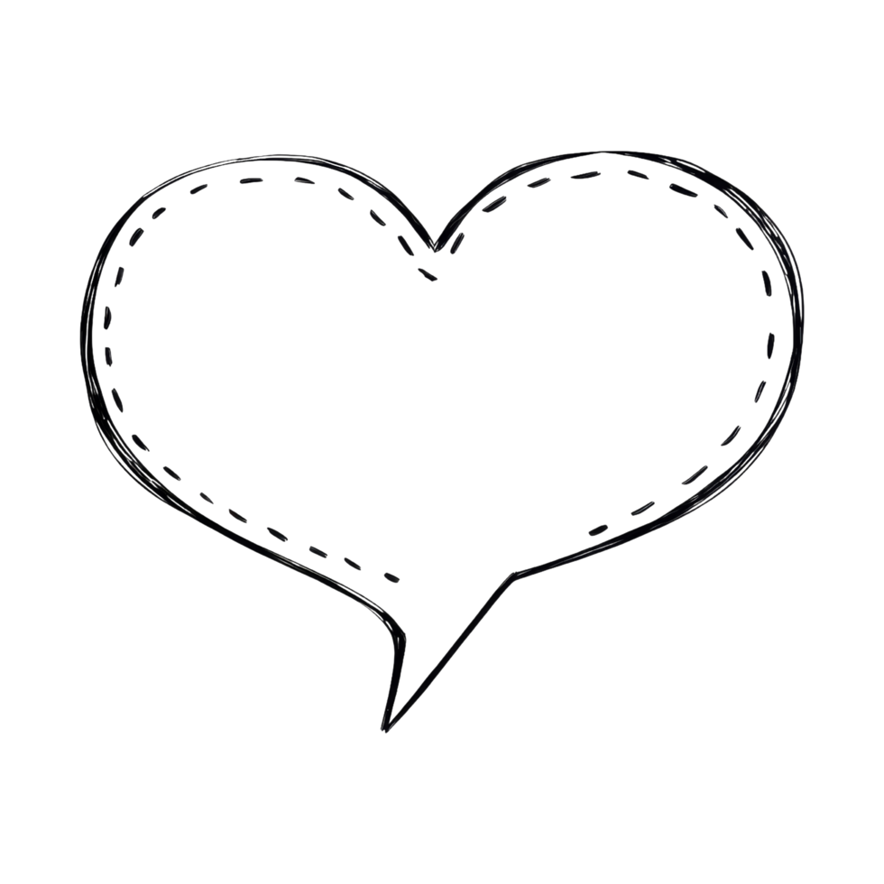 Expressive heart speech bubble art png