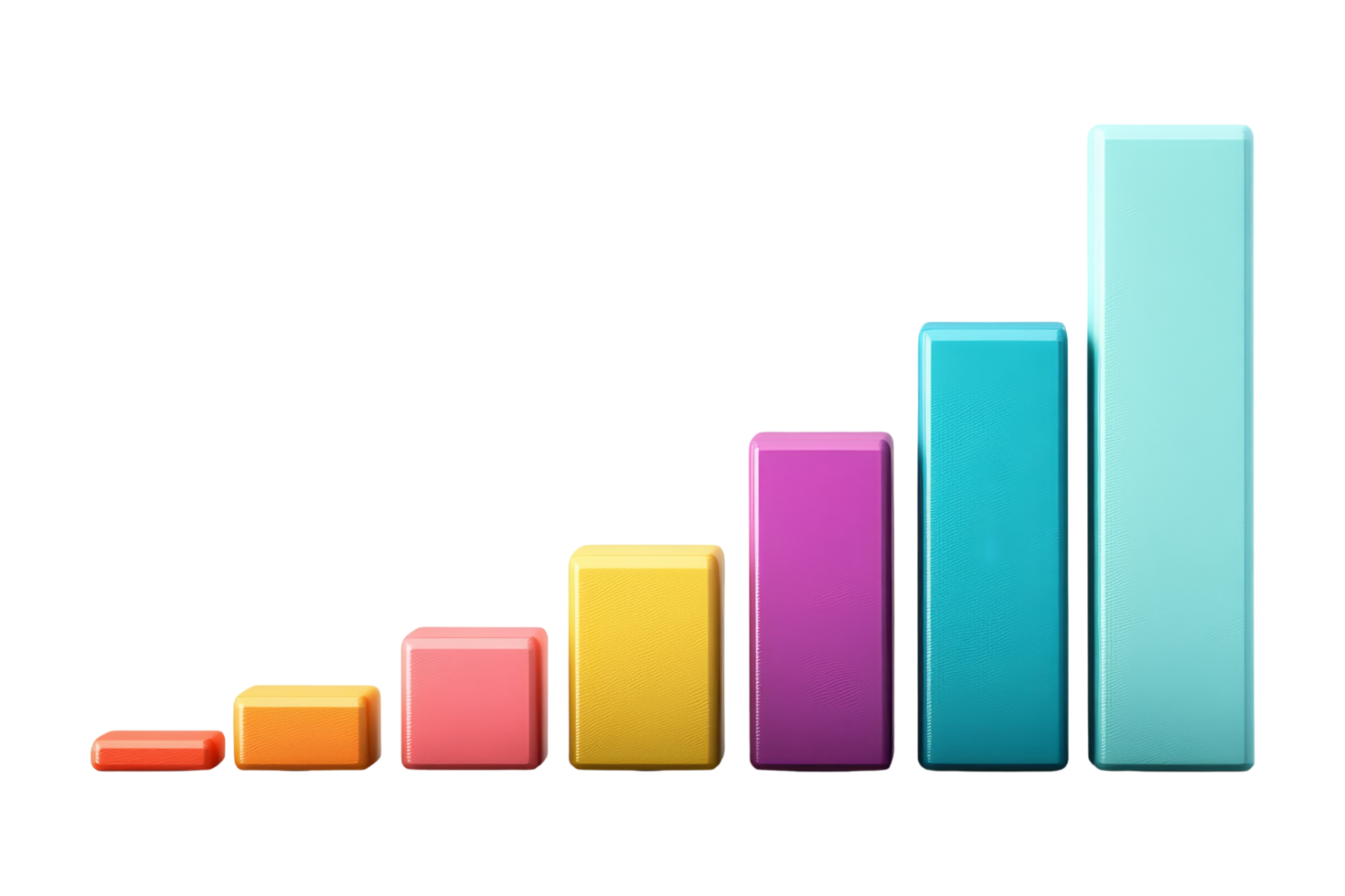 Colorful bar graph growth chart png
