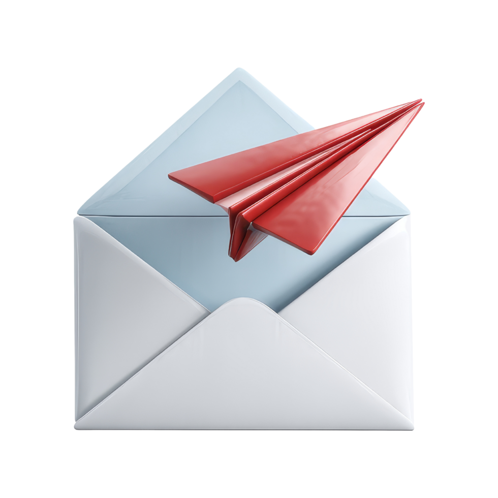 Mail delivery airplane in envelope png