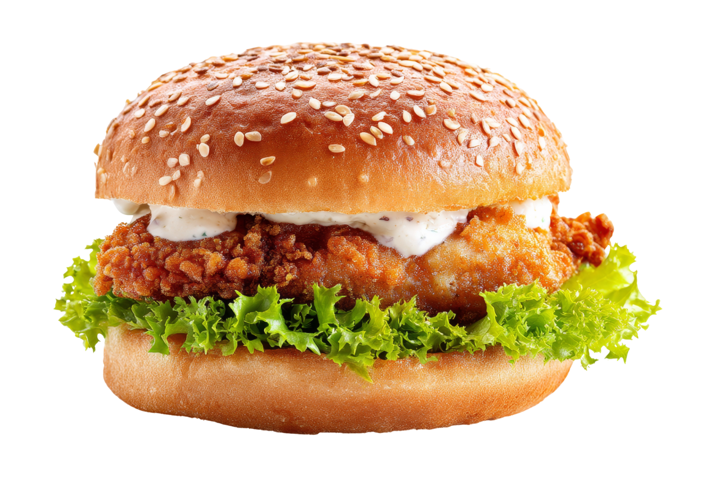 Delicious crispy chicken burger png