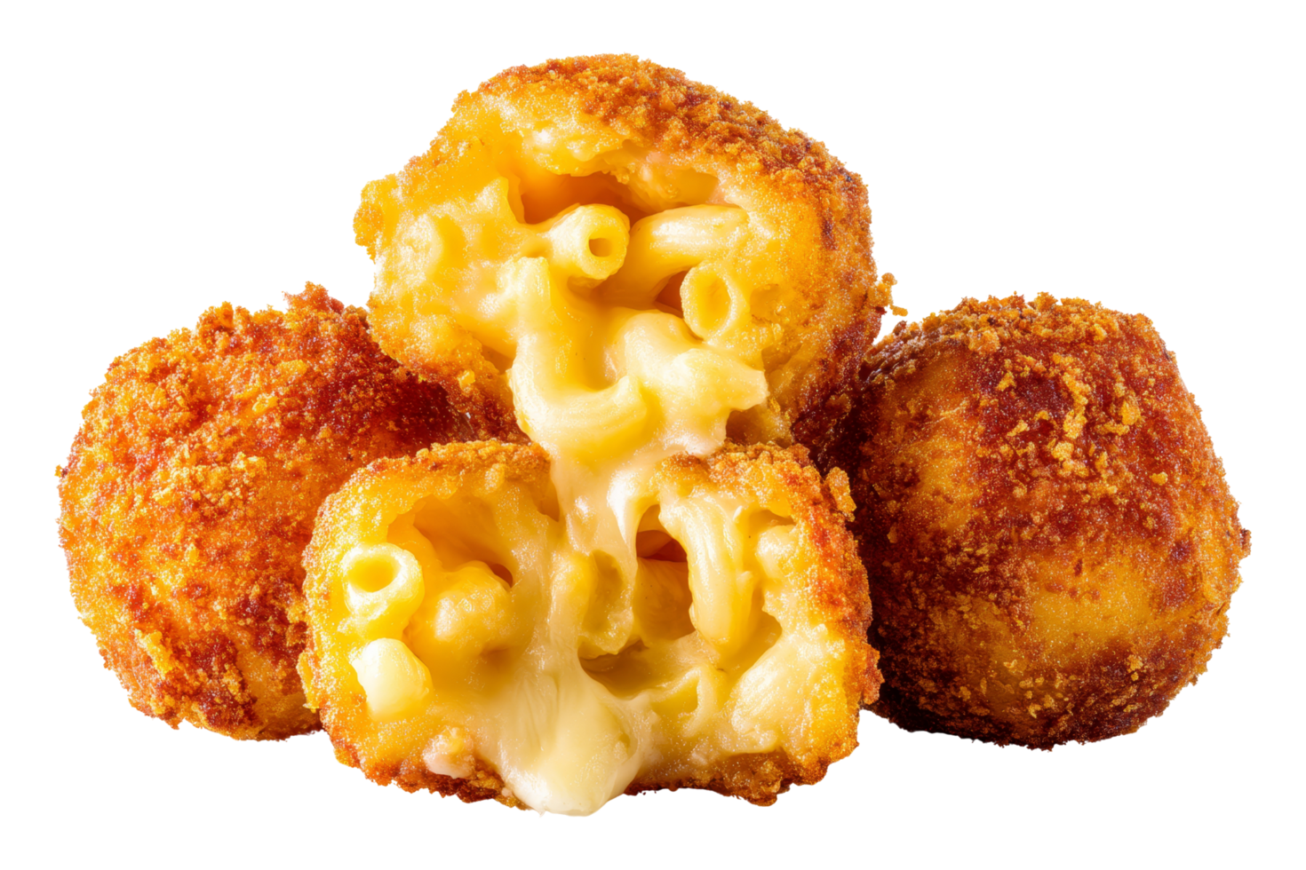 Close up of fried mac and cheese balls png