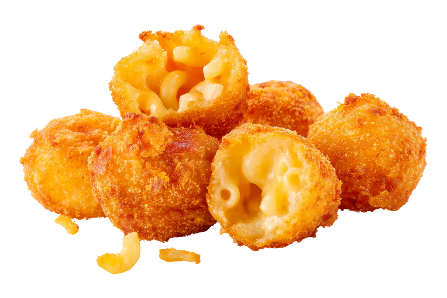 Close-up of fried macaroni balls png